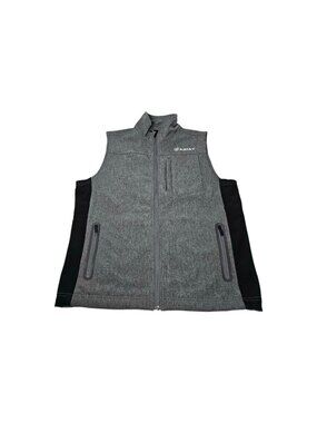 Ariat Men's Zip Up Vest Soft Shell Size Medium Gray Outdoor Rancher Casual